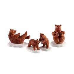 Lemax Figurine Vail Village 02943 : Jour de Neige Famille Ours