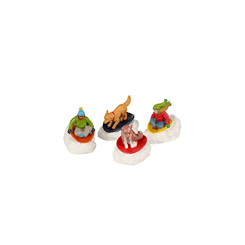 Lemax - Dog Snow Saucer Fun, Set of 4