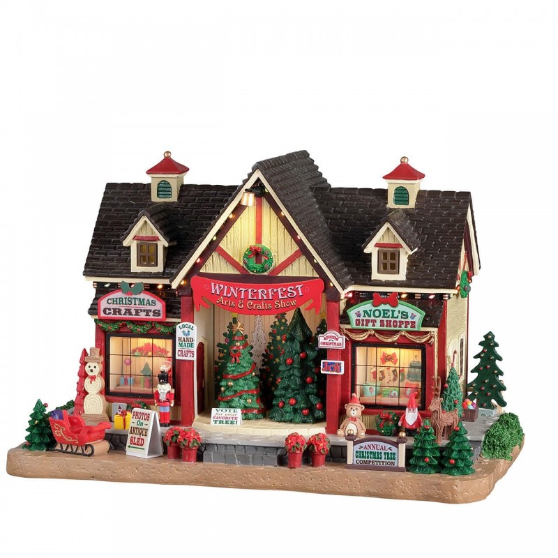 Lemax 25865-UK Caddington Village Lighted Building: Winterfest Arts & Crafts Show