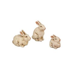 Figurine : 3 Lapins 8-10 Cm. : Figurine de Noël