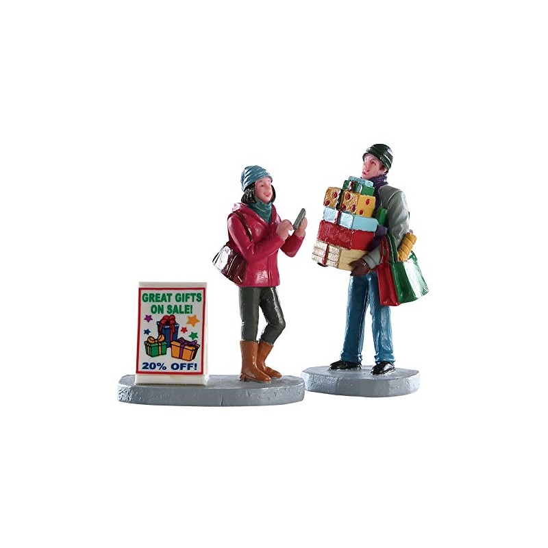 Lemax 82584 Figurines faisant les courses de Noël